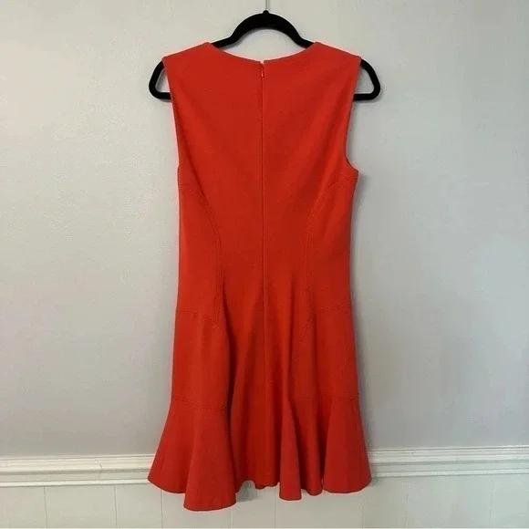Diane von Furstenberg Jaelyn Hot Coral Mini Dress Size 8 GUC - Picture 9 of 10